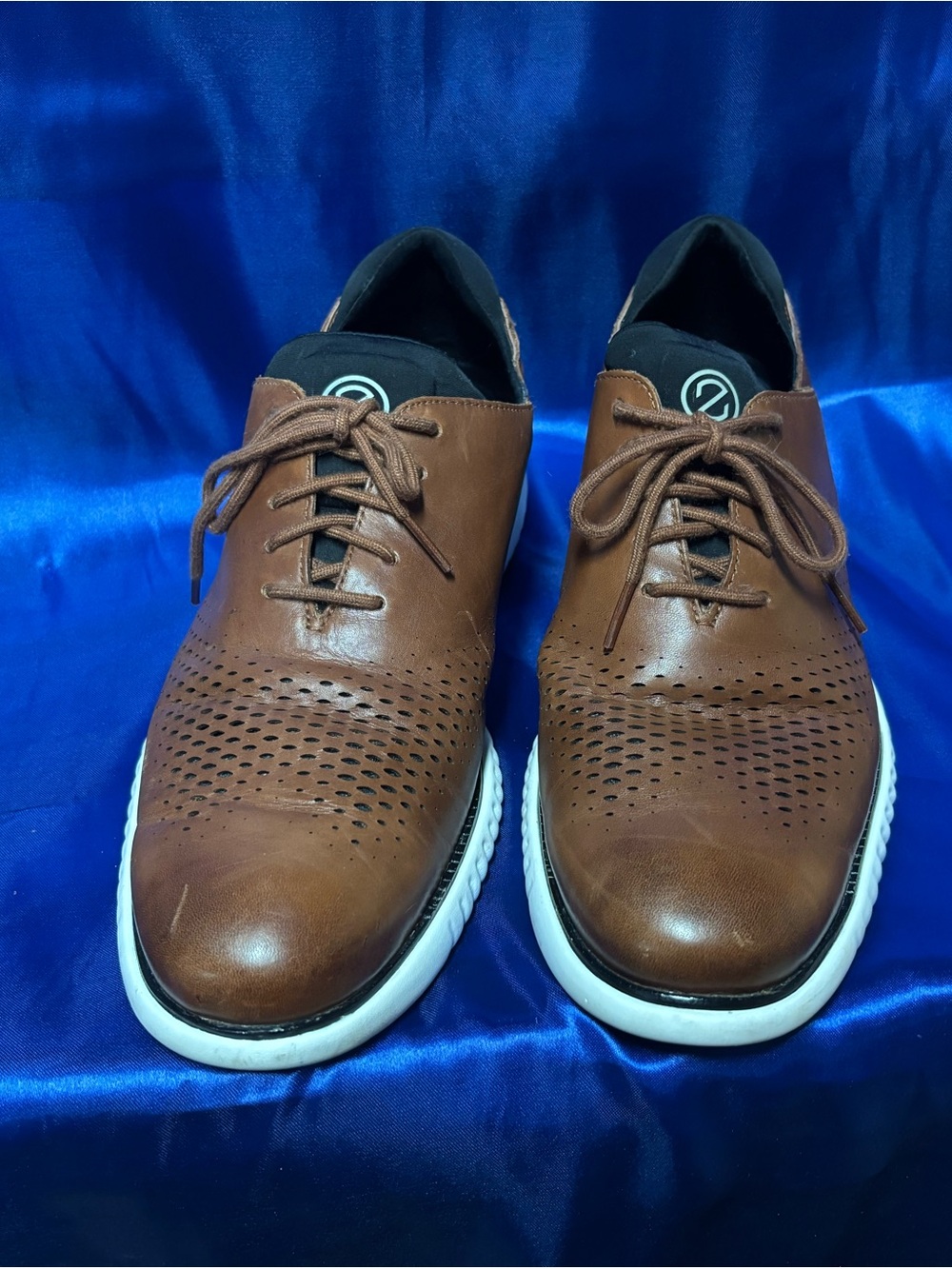 Cole Haan Brown Perforated Leather Lace-Up Oxfords Sz 11.5
